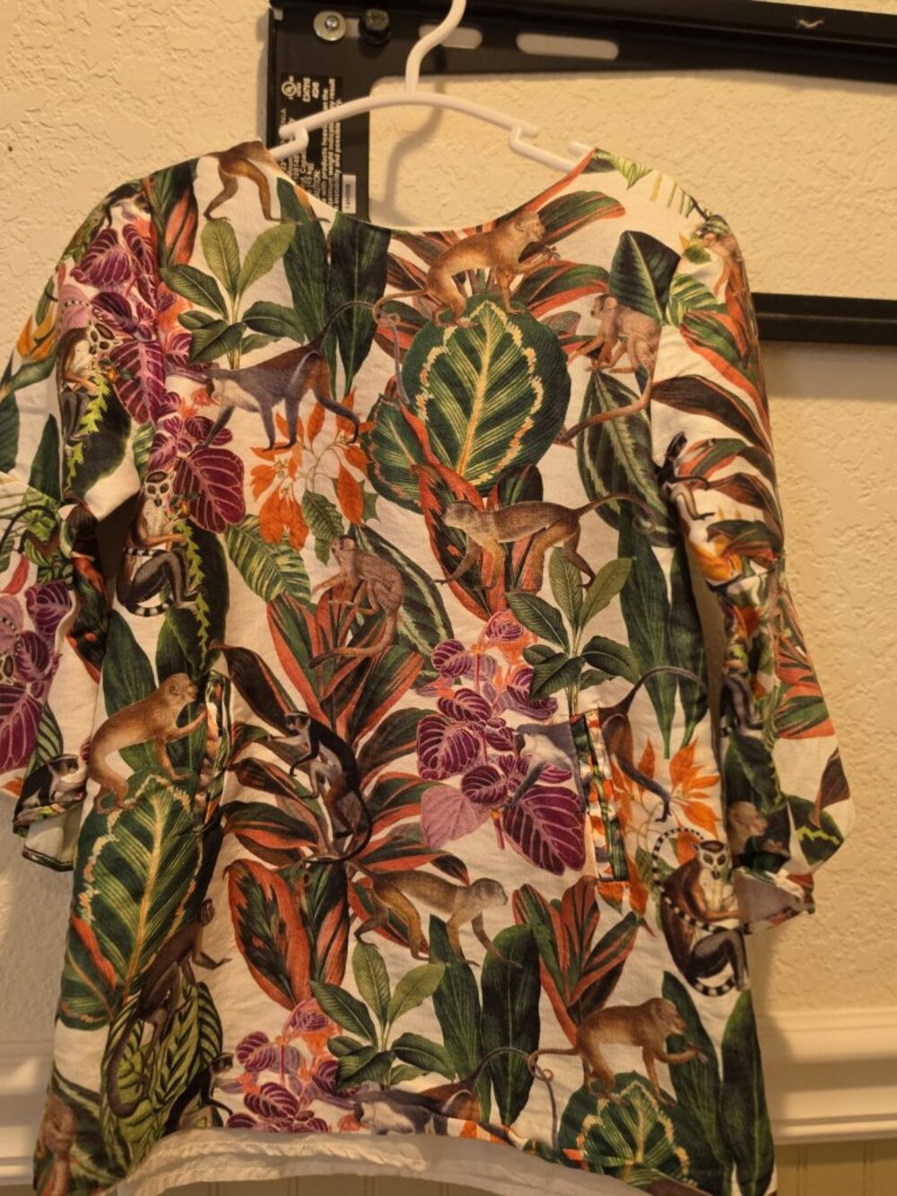 Oscar de la Renta Girls Tropical Monkey Print Dress 4Y Designer